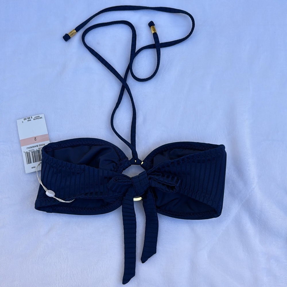 Trina Turk Olympia ribbed Ring bandeau bikini top - Picture 5 of 6